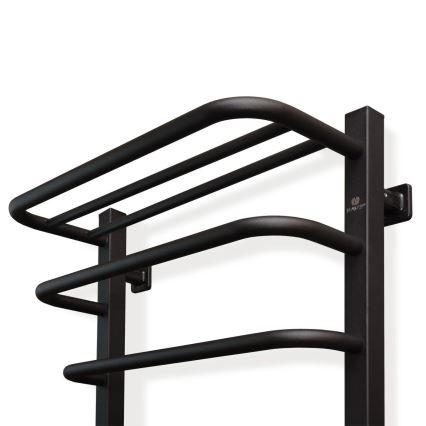Elektrisk handdukstork med termostat FORTIS 155 W, 80x48 cm, svart, vänster