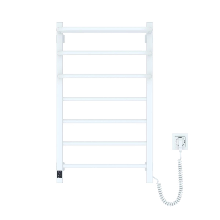 Elektrisk handdukstork med termostat FORTIS 155W 80x48 cm IP44 vit, höger