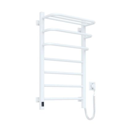 Elektrisk handdukstork med termostat FORTIS 155W 80x48 cm IP44 vit, höger