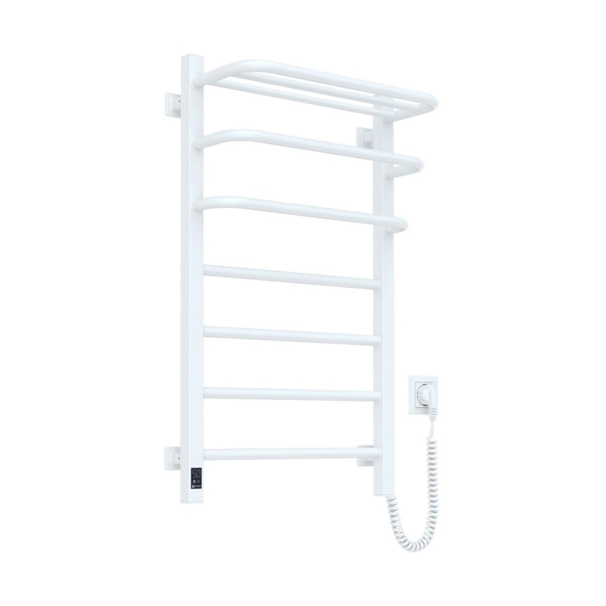 Elektrisk handdukstork med termostat FORTIS 155W 80x48 cm IP44 vit, höger