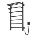 Elektrisk handdukstork med termostat FORTIS 155W 80x48 cm, svart, högerutförande