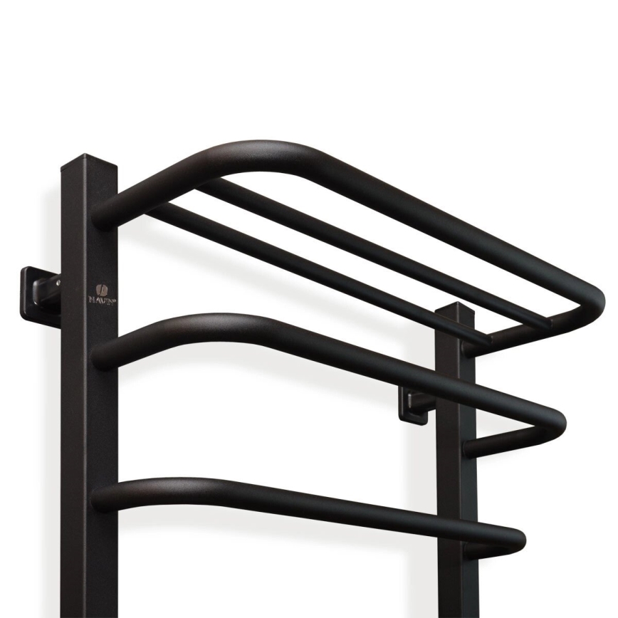Elektrisk handdukstork med termostat FORTIS 155W 80x48 cm, svart, högerutförande