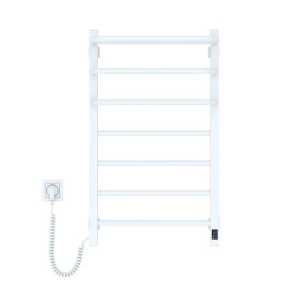 Elektrisk handdukstork med termostat FORTIS 155W 80x48 cm vit, vänsterutförande
