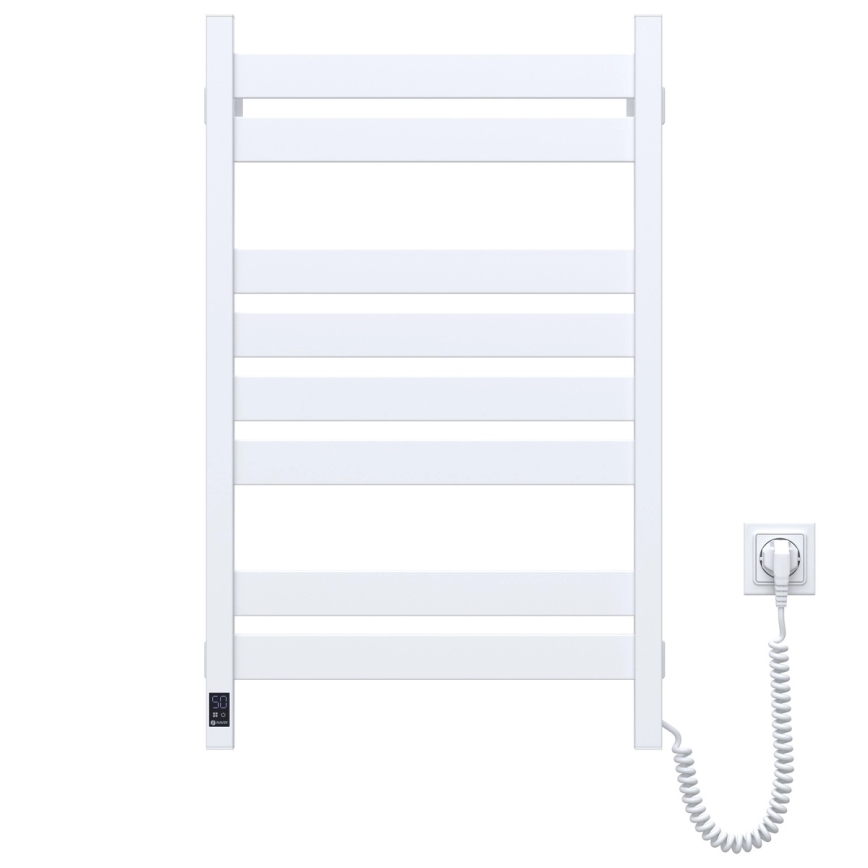 Elektrisk handdukstork med termostat LARGO 168W 80x50 cm vit, höger