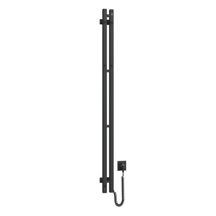 Elektrisk handdukstork med termostat SILOUETTE 106W 150x9 cm svart höger