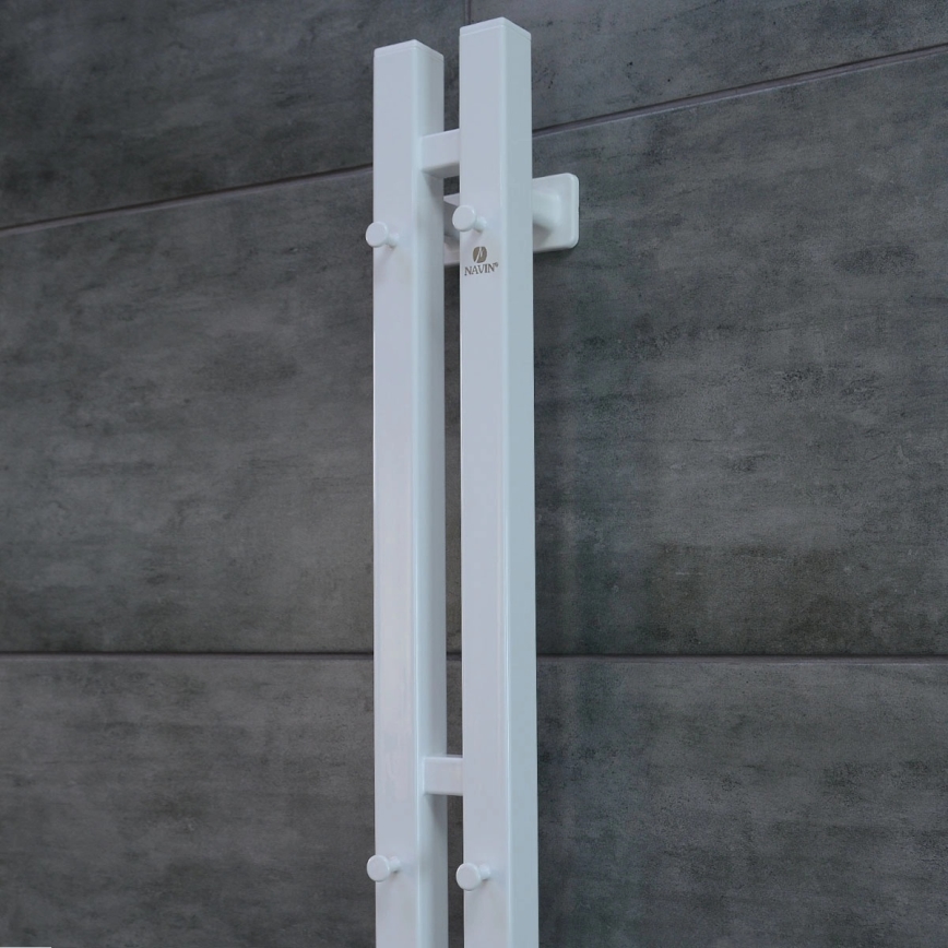 Elektrisk handdukstork med termostat SILOUETTE 106W 150x9cm vit höger