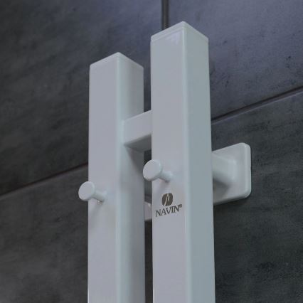 Elektrisk handdukstork med termostat SILOUETTE 106W 150x9cm vit höger