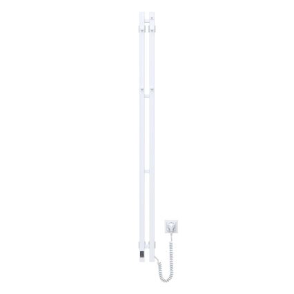 Elektrisk handdukstork med termostat SILOUETTE 106W 150x9cm vit höger