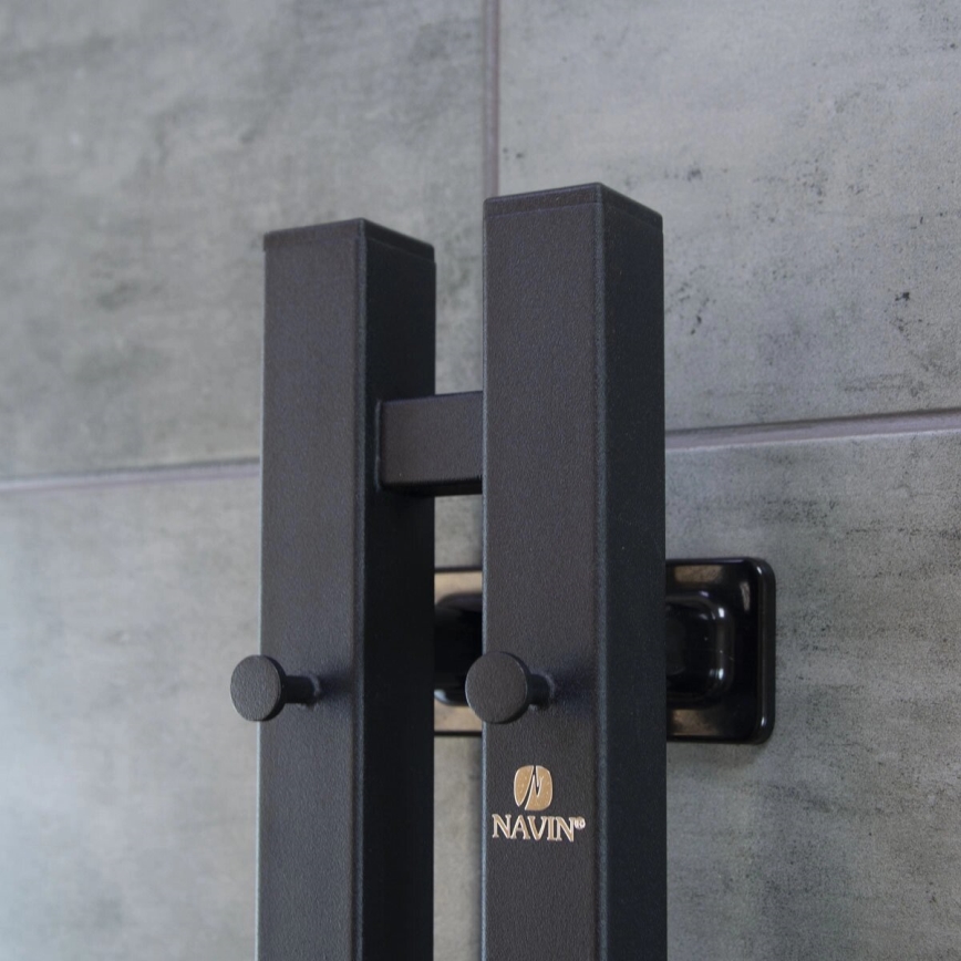 Elektrisk handdukstork med termostat SILOUETTE 70W 120x9 cm svart högerutförande