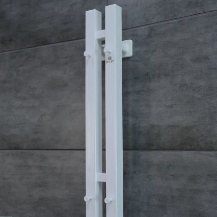 Elektrisk handdukstork med termostat SILOUETTE 70W 120x9 cm vit höger