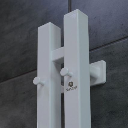 Elektrisk handdukstork med termostat SILOUETTE 70W 120x9 cm vit höger