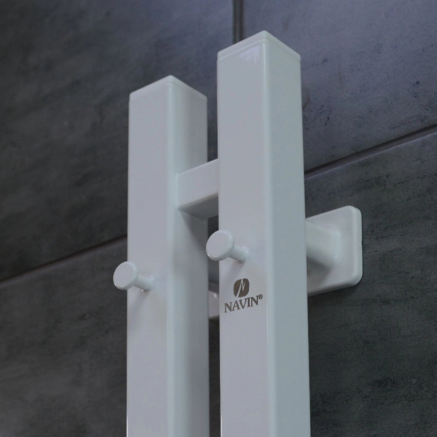 Elektrisk handdukstork med termostat SILOUETTE 70W 120x9 cm vit höger