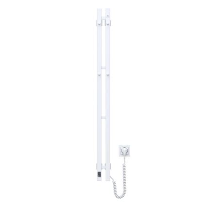 Elektrisk handdukstork med termostat SILOUETTE 70W 120x9 cm vit höger