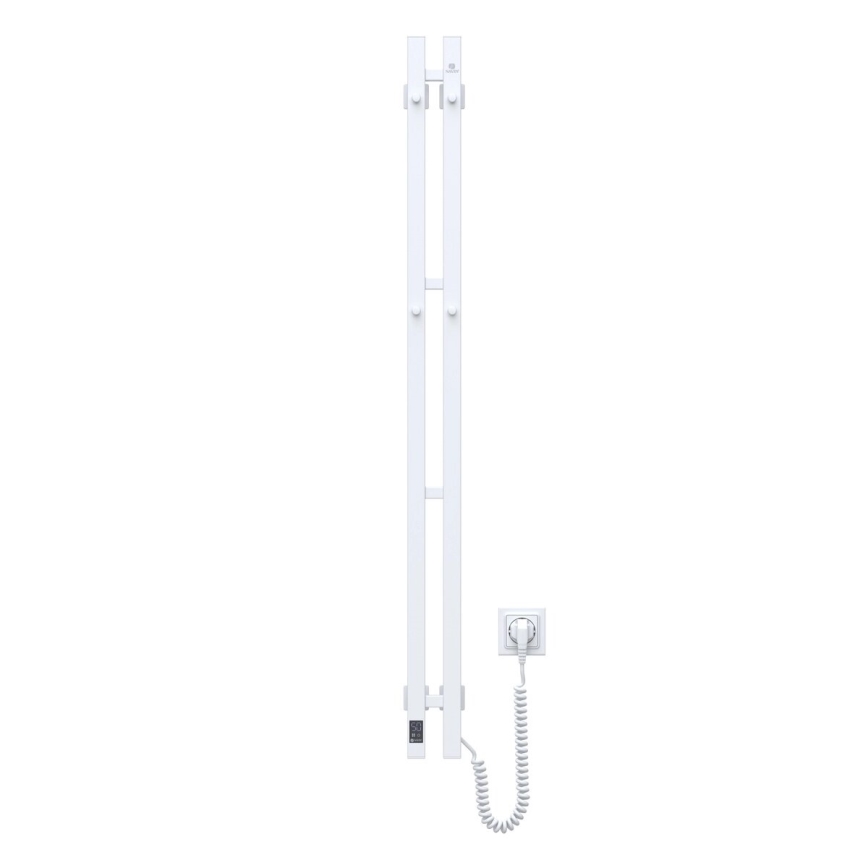 Elektrisk handdukstork med termostat SILOUETTE 70W 120x9 cm vit höger