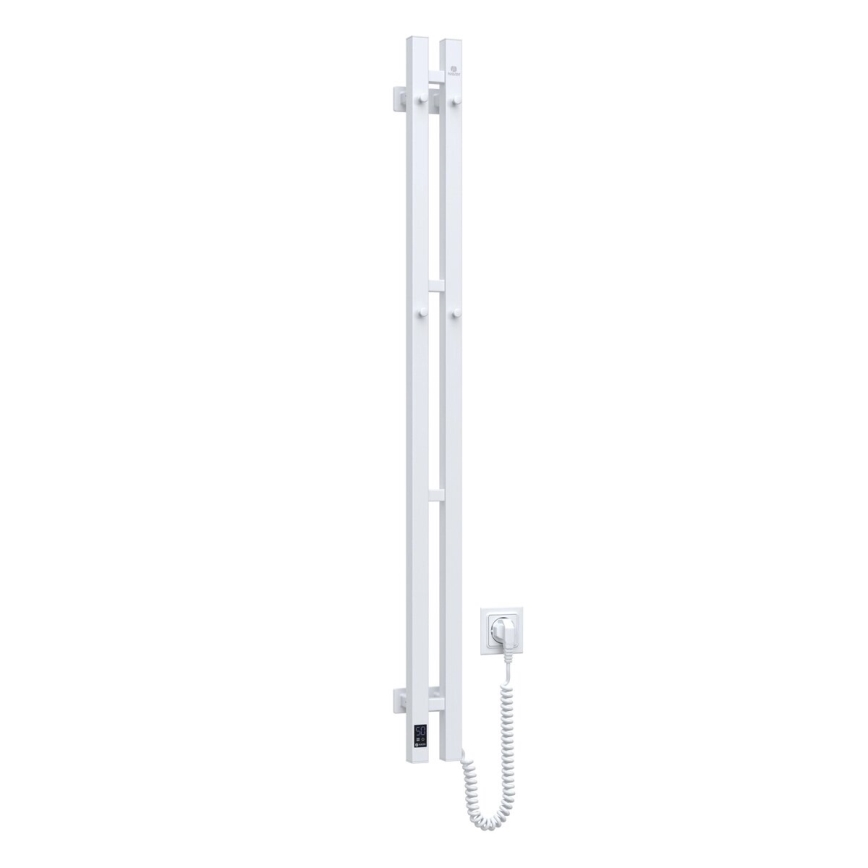 Elektrisk handdukstork med termostat SILOUETTE 70W 120x9 cm vit höger