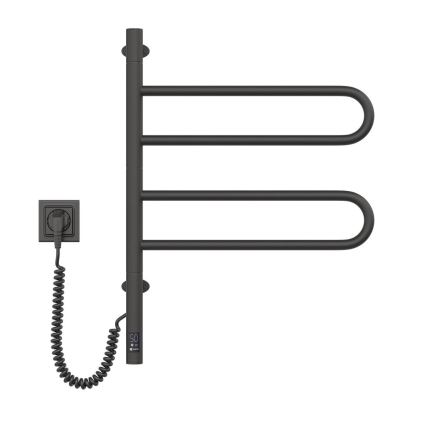 Elektrisk roterande handdukstork med termostat FOUETTE 128W/230V 64,6 cm IP44 svart