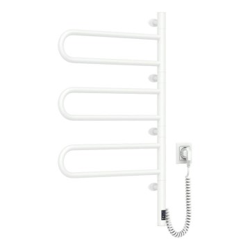 Elektrisk roterbar handdukstork med termostat FOUETTE 100W 80x49 cm vit