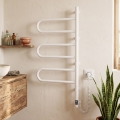 Elektrisk roterbar handdukstork med termostat FOUETTE 120 W 80 x 49 cm vit