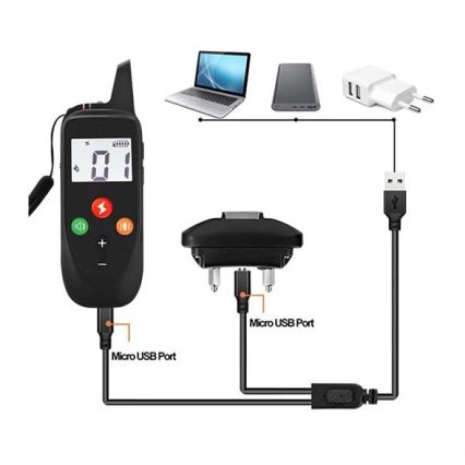 Elektriskt träningshalsband för hund 52 cm 500 m 3,7V 300 mAh IP67