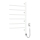 Elektrisk vridbar handdukstork med termostat ARABESQUE 105W 80x49 cm vit