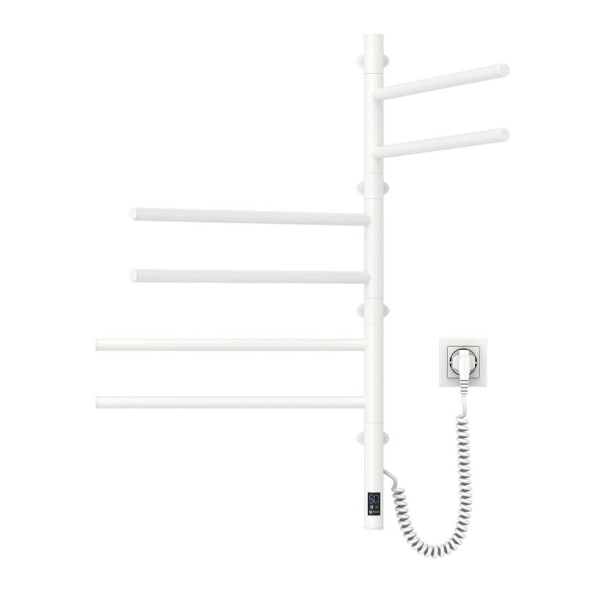 Elektrisk vridbar handdukstork med termostat ARABESQUE 105W 80x49 cm vit