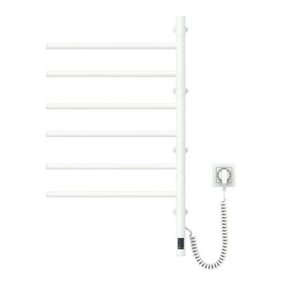 Elektrisk vridbar handdukstork med termostat ARABESQUE 105W 80x49 cm vit
