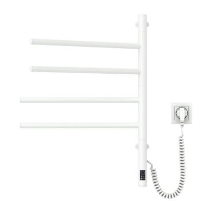 Elektrisk vridbar handdukstork med termostat ARABESQUE 60 W, 65 x 49 cm, vit