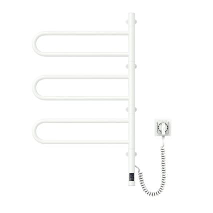 Elektrisk vridbar handdukstork med termostat FOUETTE 100W 80X49 cm  vit