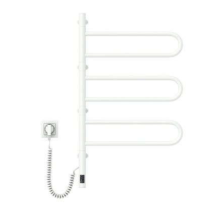 Elektrisk vridbar handdukstork med termostat FOUETTE 100W 80X49 cm  vit