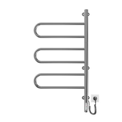 Elektrisk vridbar handdukstork TRISTAR 80W/230V, 82,5 x 44,5 cm, IP44, rostfritt stål/blank krom