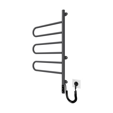 Elektrisk vridbar handdukstork TRISTAR 80W/230V 82,5x44,5 cm IP44 rostfritt stål/svart