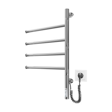 Elektrisk vridbar handdukstork VEER 50 W/230 V, 60 x 44,5 cm, rostfritt stål / polerad krom