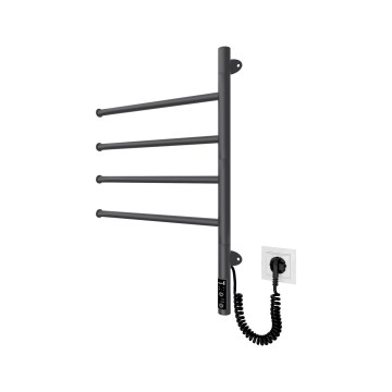 Elektrisk vridbar handdukstork VEER 50W/230V 62,5x44,5 cm rostfritt stål/svart