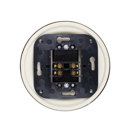 Elhard - Keramiskt retro dubbel trappströmbrytare med spak utan ram nr. 6+6 svart