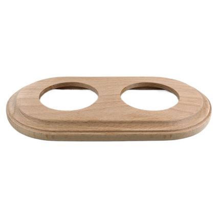 Elhard - Keramisk retroströmbrytare nr. 1 och uttag 230V med SCHUKO-ram svart/ljust trä