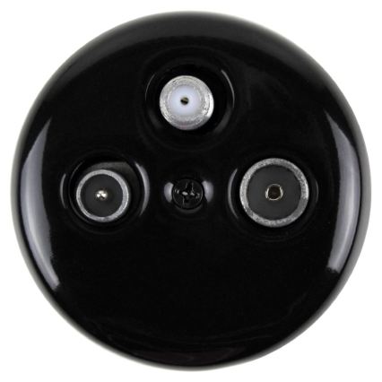 Elhard - Keramiskt retro antennuttag TV+R+SAT svart