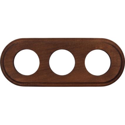 Elhard - Tredubbelt keramiskt retrouttag för hemmet med ram SCHUKO 230V svart/mörkt trä