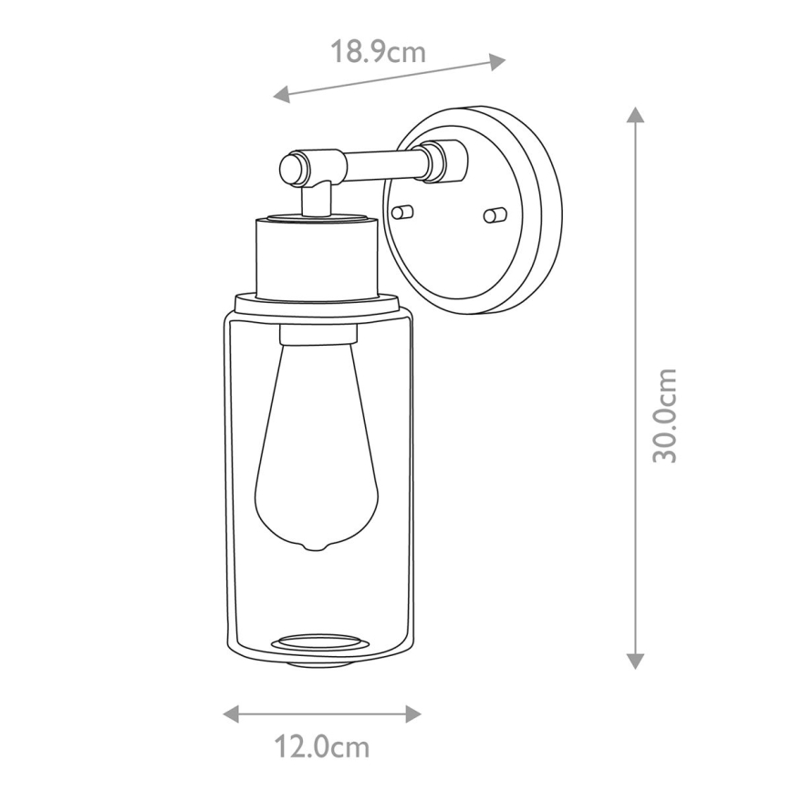 Elstead BATH-MORVAH1-PC - Badrum vägglampa  MORVAH 1xE27/60W/230V IP44 skinande krom 