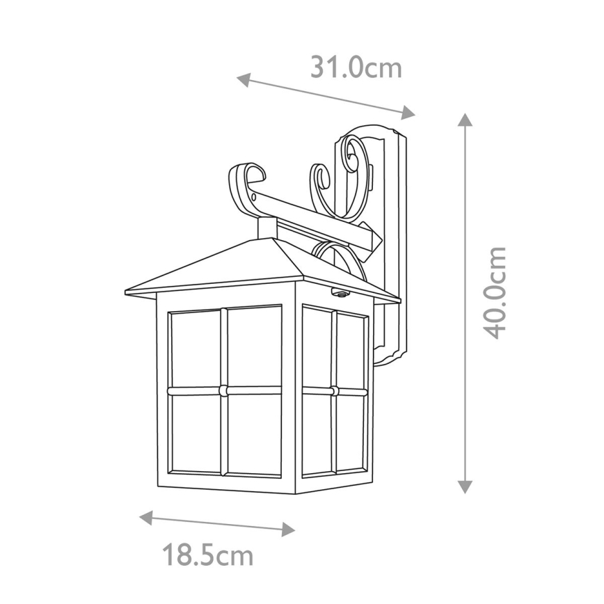 Elstead BL19-BLACK - Utomhus vägglampa  WINCHESTER 1xE27/100W/230V IP43