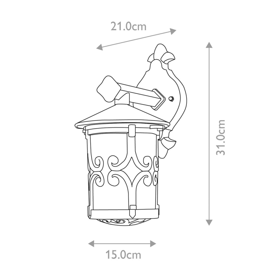 Elstead BL8-BLACK - Utomhus vägglampa  HEREFORD 1xE27/100W/230V IP23