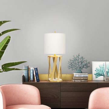 Elstead - Bordslampa APOLLO 1xE27/60W/230V guld/vit