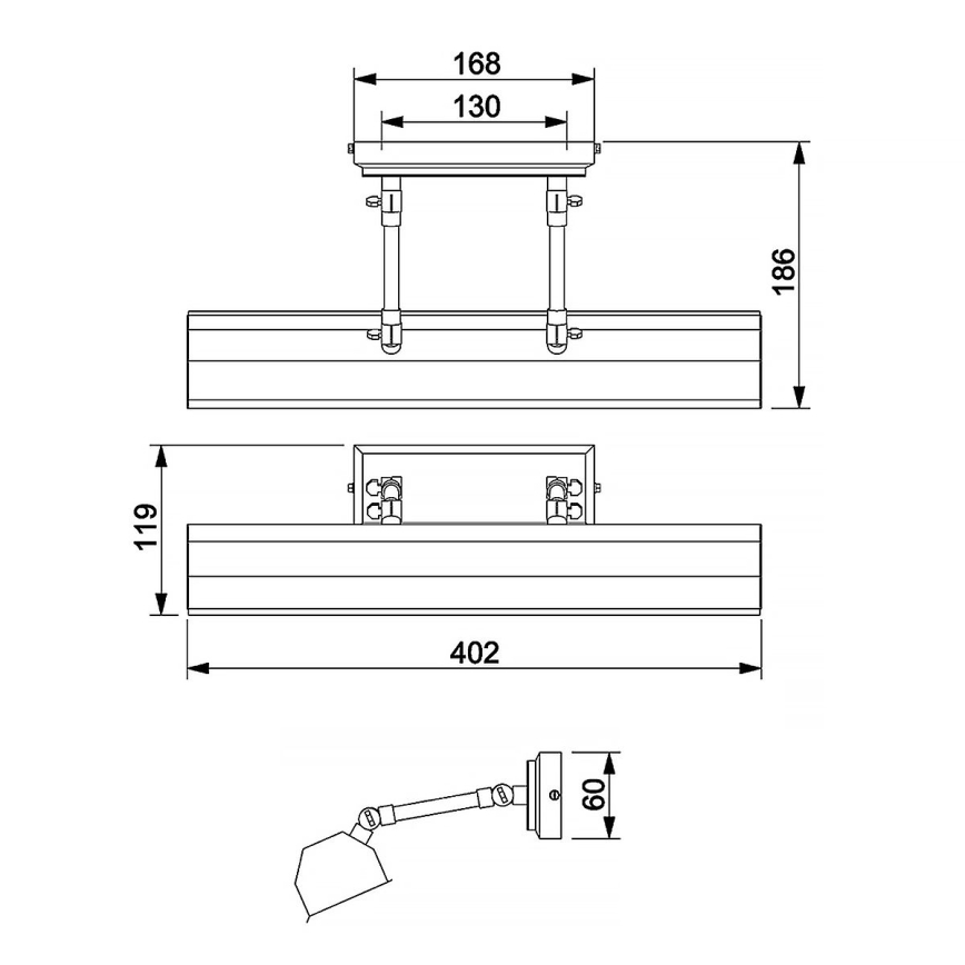 Elstead - Tavellampa CHAWTON 2xE14/40W/230V skinande krom