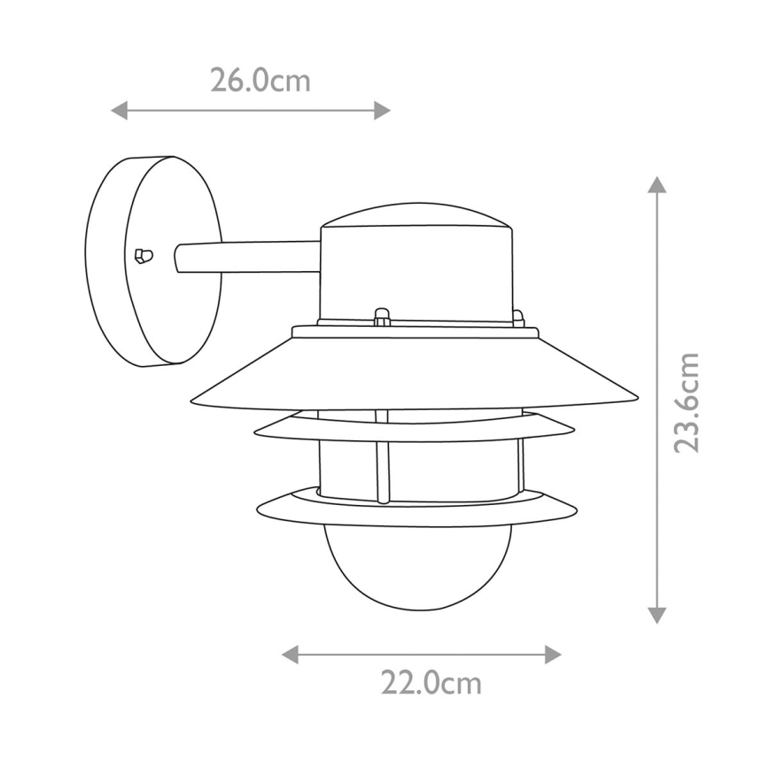 Elstead - Utomhusväggarmatur COPENHAGEN 1xE27/60W/230V IP44