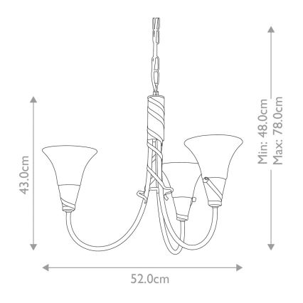 Elstead - Ljuskrona på kedja EMILY 3xE14/40W/230V