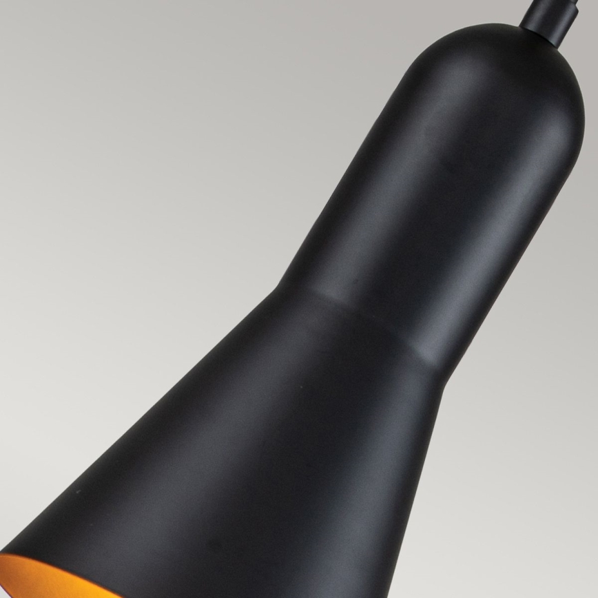 Elstead - Ljuskrona med textilsladd ETOILE 1xE27/60W/230V diameter 13,3 cm svart