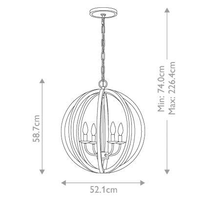 Elstead FE-ALLIER-4P-WW - Takkrona på en kedja  ALLIER 4xE14/60W/230V ek