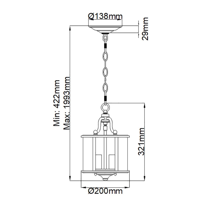 Elstead HK-GENTRY-P-S-PW - Takkrona på en kedja  GENTRY 3xE14/60W/230V