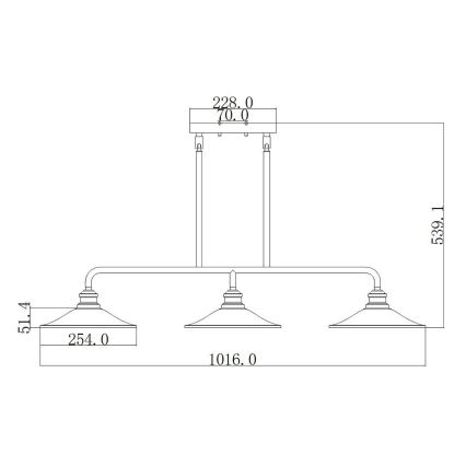Elstead HK-RIGBY-ISLE-KZ - Takkrona  on a pole RIGBY 3xE27/60W/230V