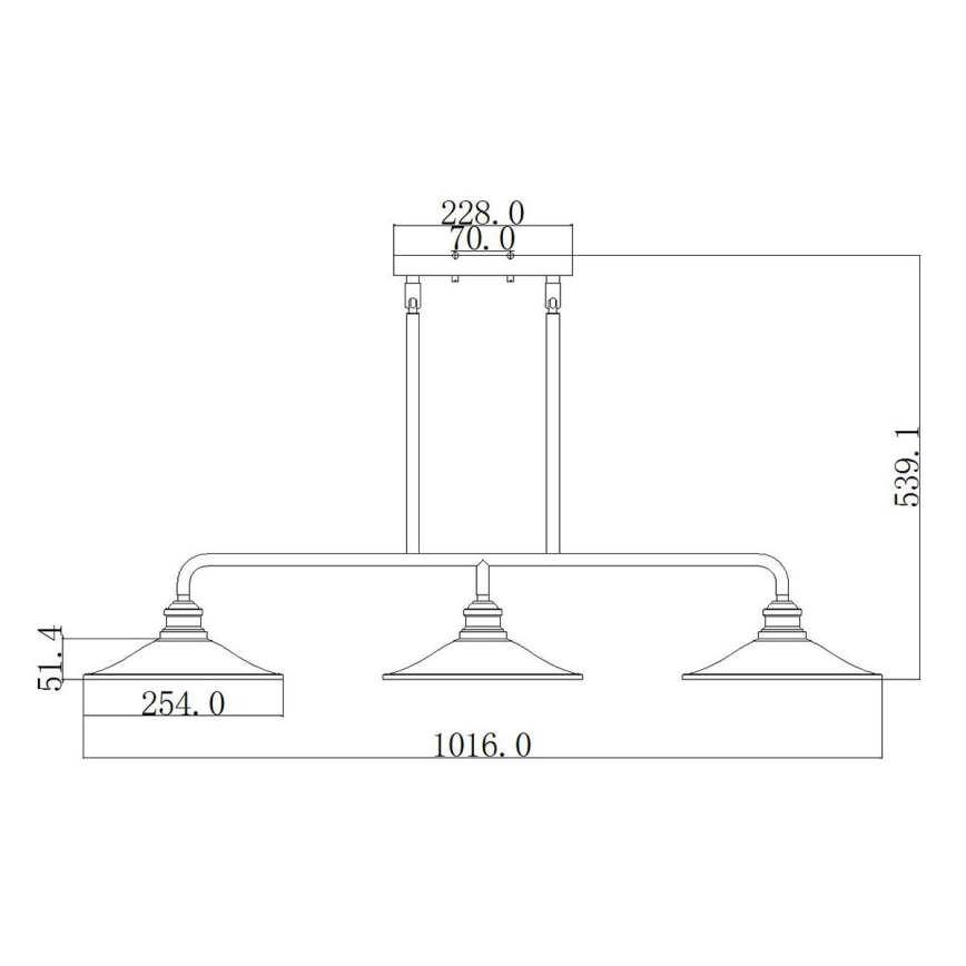 Elstead HK-RIGBY-ISLE-KZ - Takkrona  on a pole RIGBY 3xE27/60W/230V