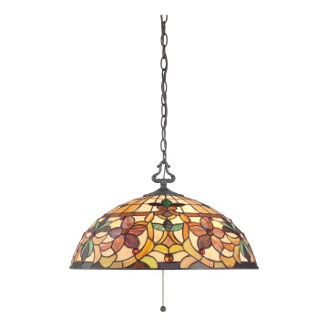 Elstead - Kedjeupphängd taklampa i Tiffany-stil KAMI 3xE27/60W/230V